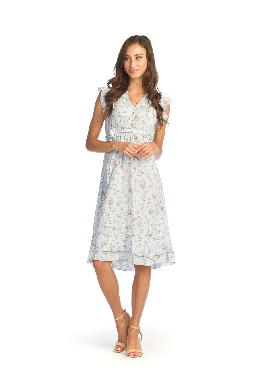 Papillon PD-14735 Ditsy Floral Dress - Blue