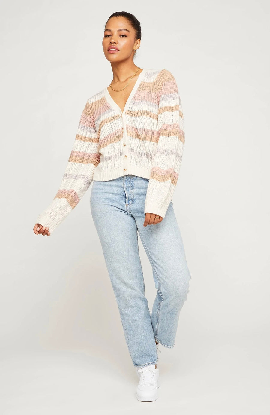 Gentle Fawn Calloway Cardigan - Cream Multistripe