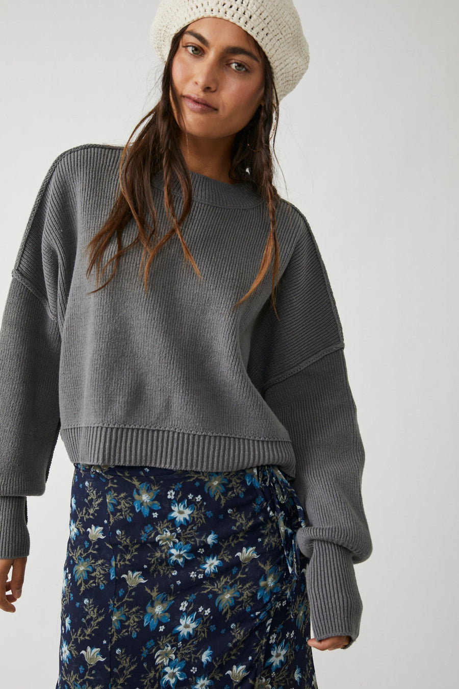 Free People Easy Street Crop Pullover - Lead