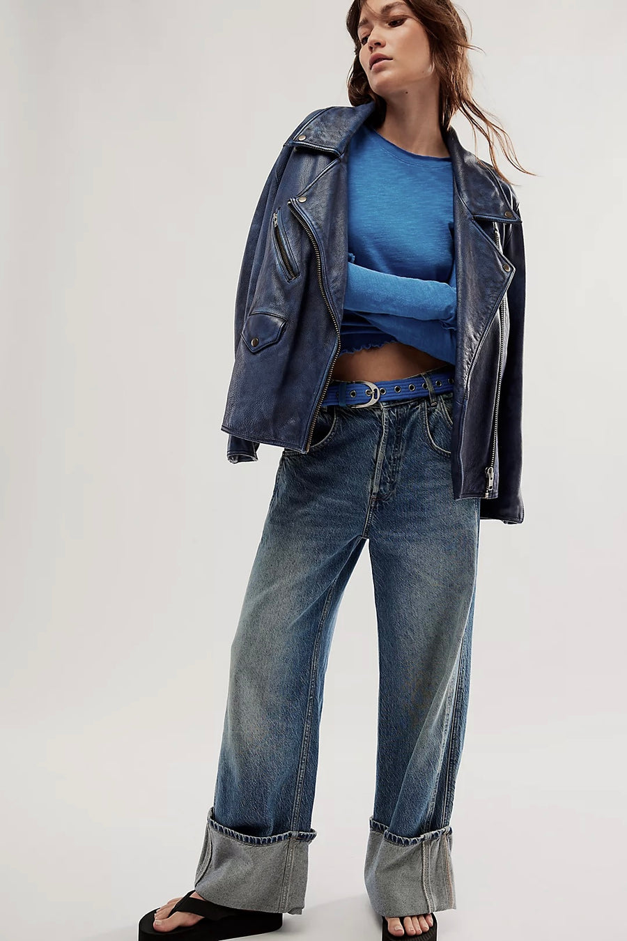 Free People Be My Baby Long Sleeve - Cobalt