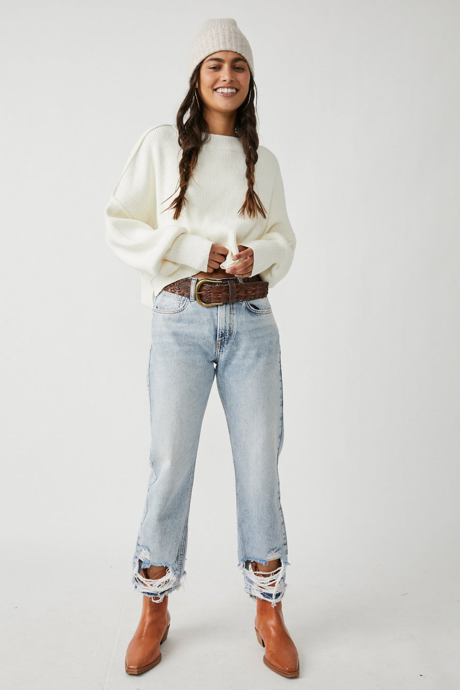 Free People Easy Street Crop Pullover - Moonglow