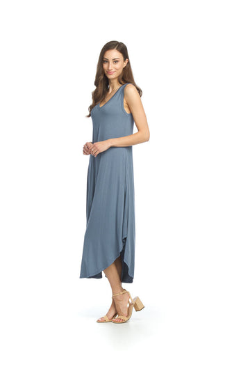 Papillon PD-12656 Jessica V-Neck Soft Stretch Maxi Dress - Slate