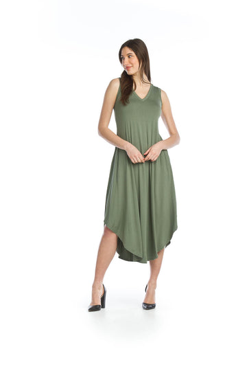 Papillon PD-12656 Jessica V-Neck Soft Stretch Maxi Dress - Olive