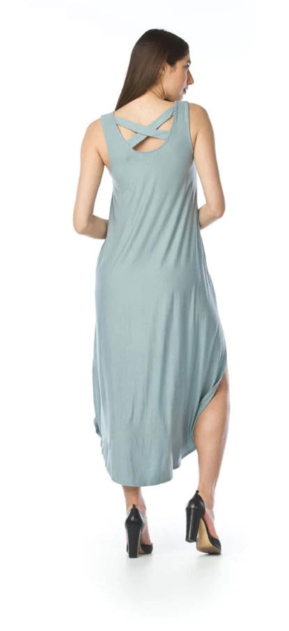 Papillon PD-12663 Justine Soft Stretch Maxi Dress - Lagoon Blue