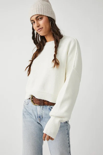 Free People Easy Street Crop Pullover - Moonglow