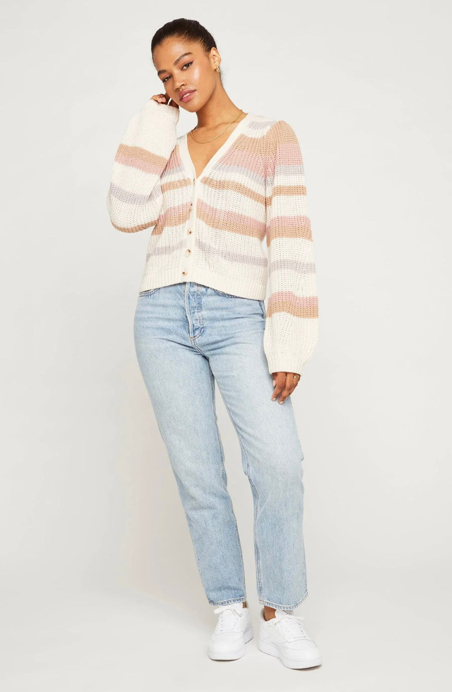 Gentle Fawn Calloway Cardigan - Cream Multistripe