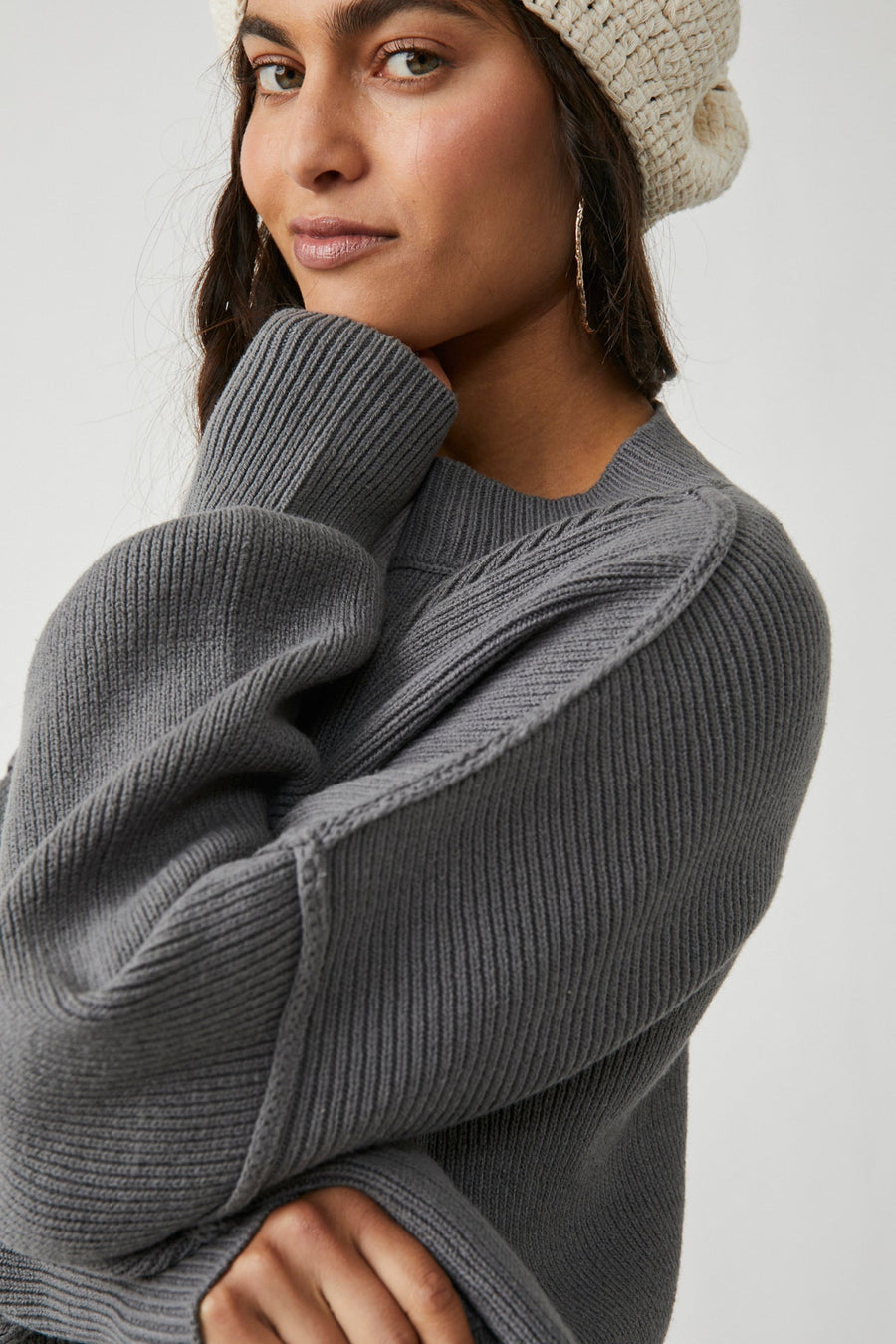 Free People Easy Street Crop Pullover - Lead