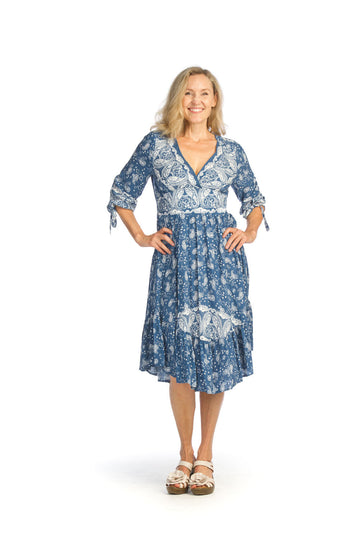 Papillon PD-14580 Empire Waist Dress - Blue