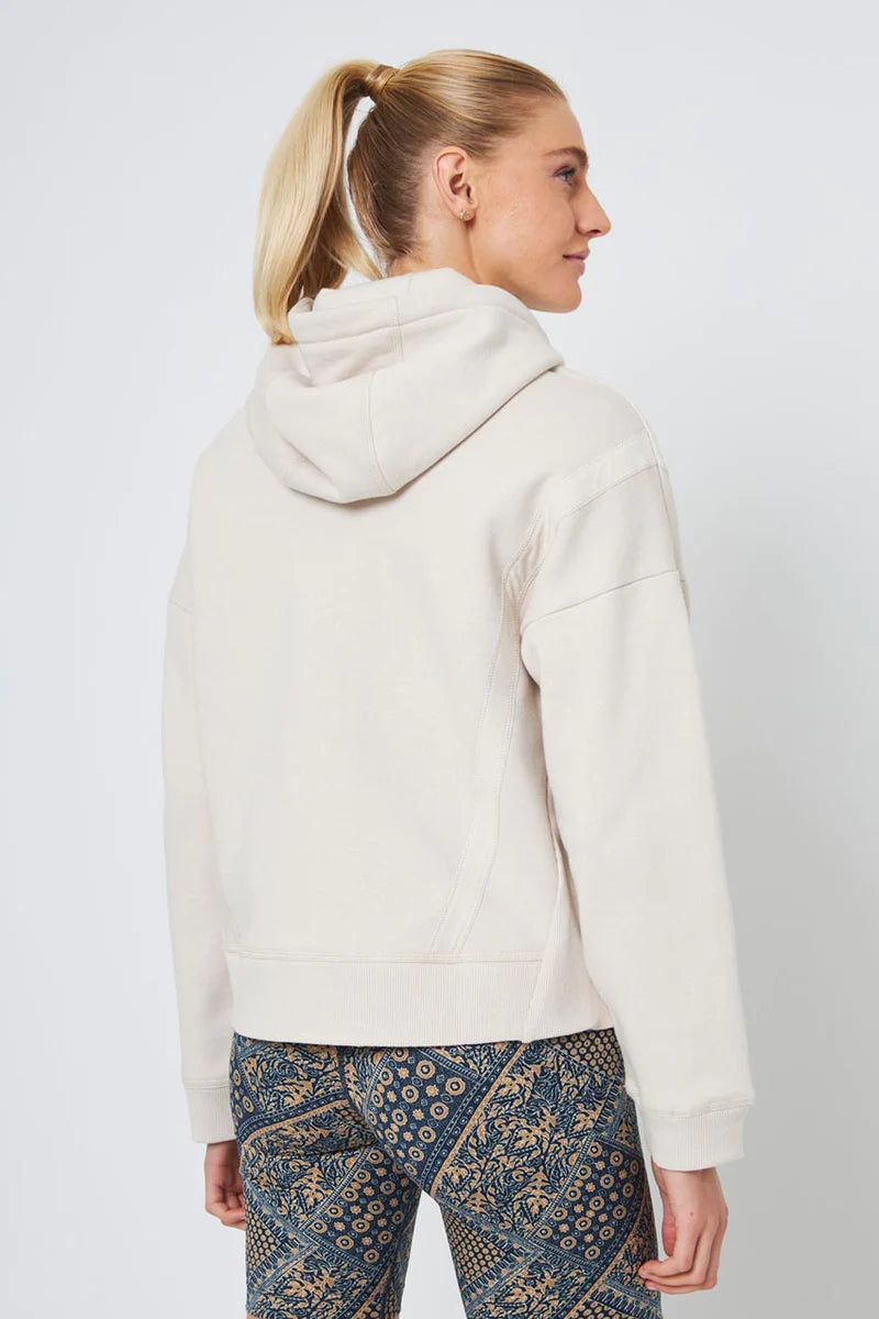 Kimmie Ease Relaxed Zip-Up Hoodie - Heather Oatmeal