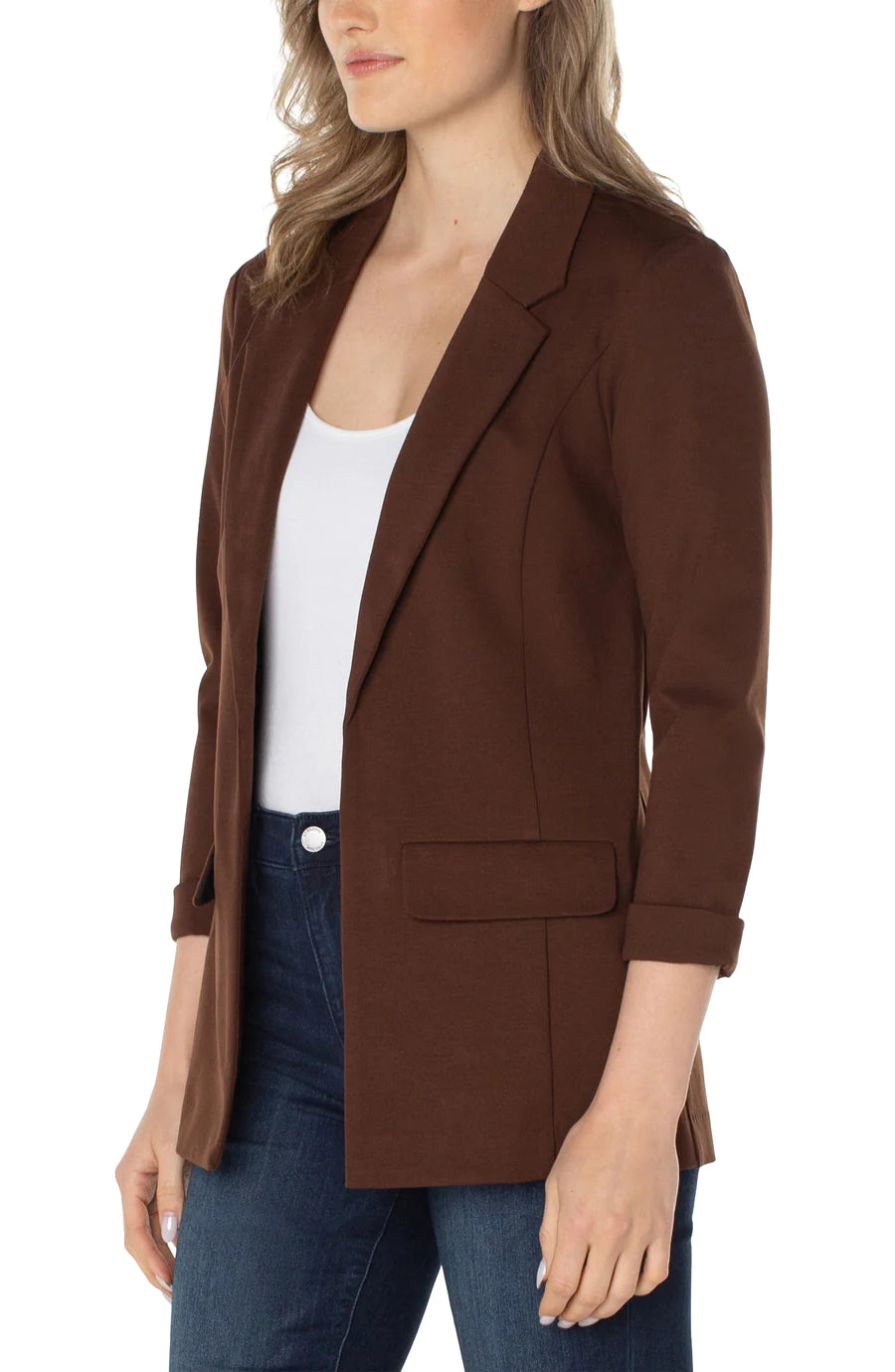 Dani Boyfriend Blazer w/Princess Dart - Brownstone