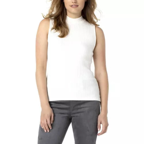 Liverpool LM8228K61 Mock Neck Sleeveless Tee - Snow