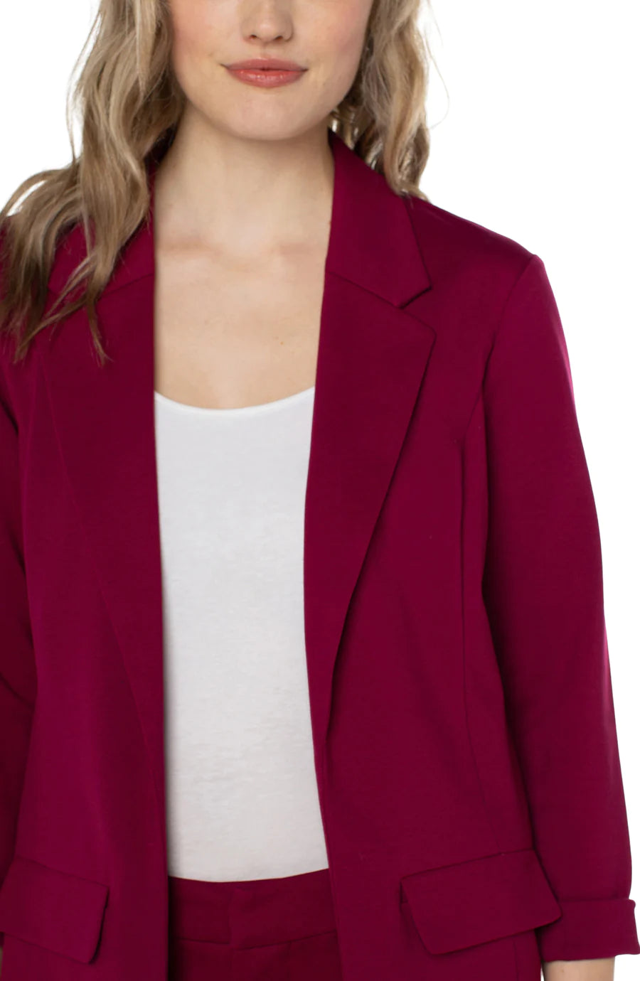 Dani Boyfriend Blazer w/Princess Dart - Garnet Berry