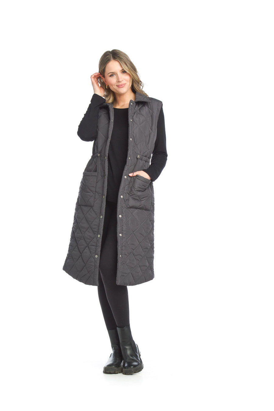 Papillon JT-13758 Puffer Vest -  Charcoal