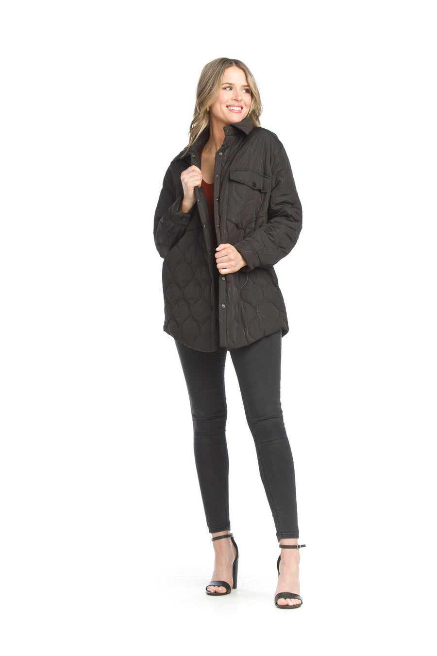 Papillon JT-13744 Quilted Shacket - Black
