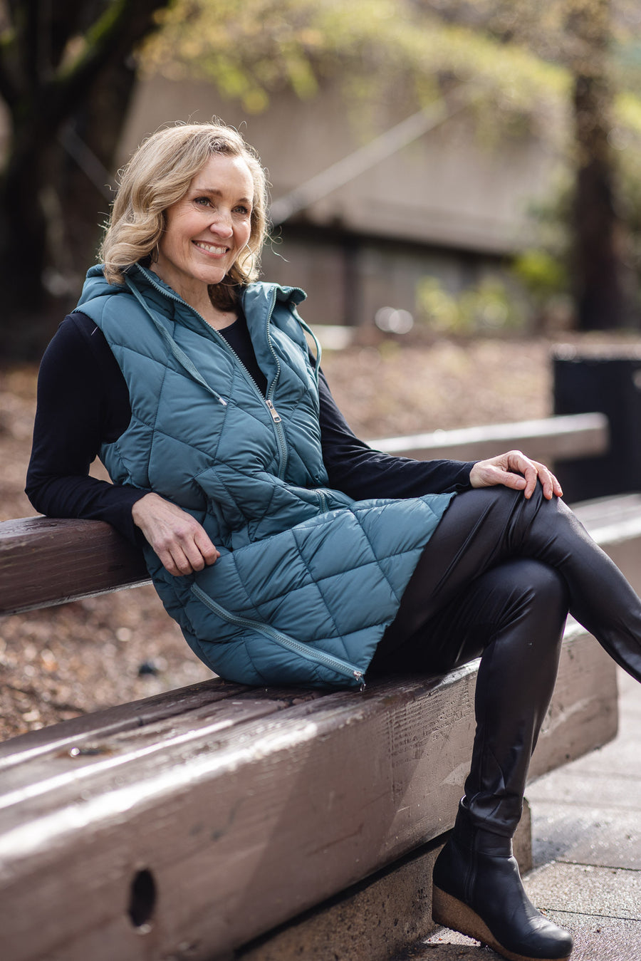 Papillon JT-13752 Puffer Hooded Vest - Slate