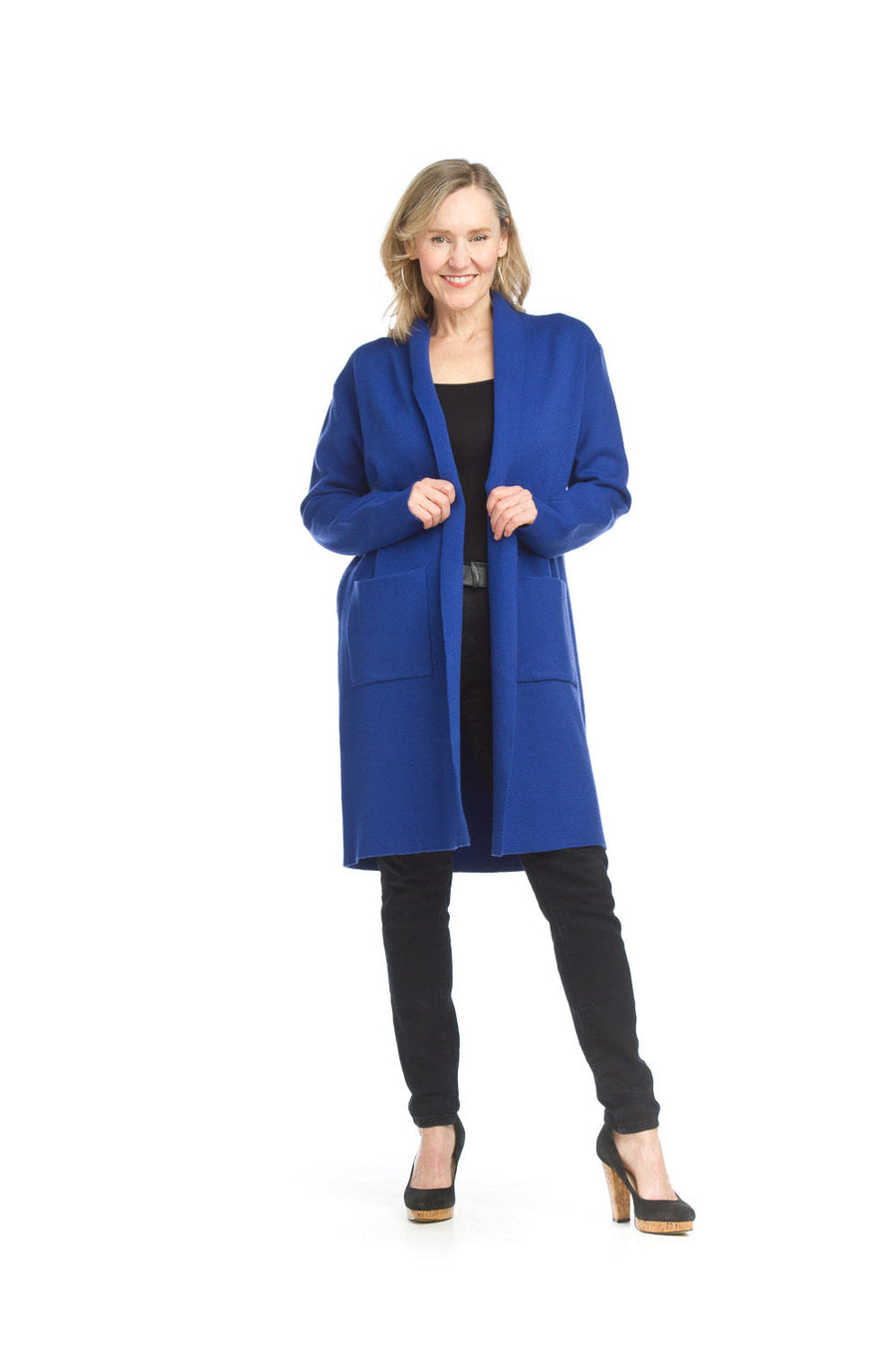 Papillon JT-13725Alexa Lapel Coatigan - Cobalt