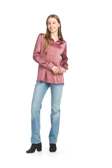 Papillon PT-15009 Satin Collared Blouse - Pink