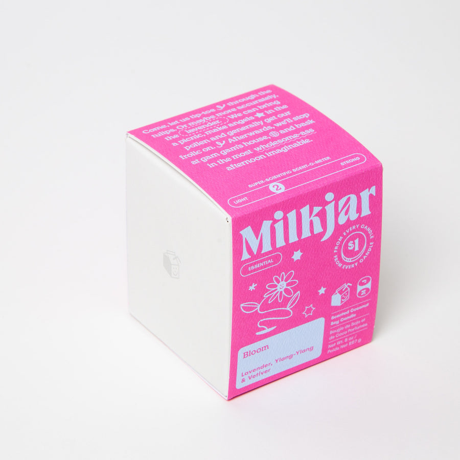 Milk Jar Bloom - Essential Oil Coconut Soy Candle - 8oz
