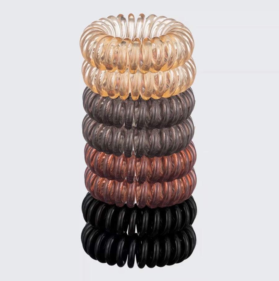 Kitsch Spiral Hair Ties 8 pack - Brunette