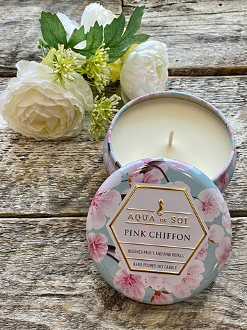 SOi Aqua De SOi Tin Candle - Pink Chiffon - 9 oz