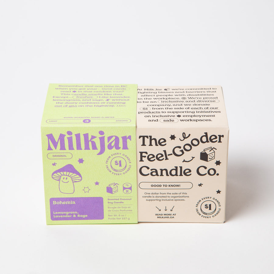 Milk Jar Bohemia - Lemongrass, Lavender & Sage Coconut Soy Candle - 8oz