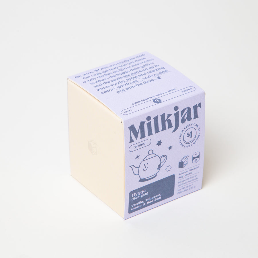 Milk Jar Hygge - Vanilla, Tobacco & Cedar Coconut Soy Candle - 8oz