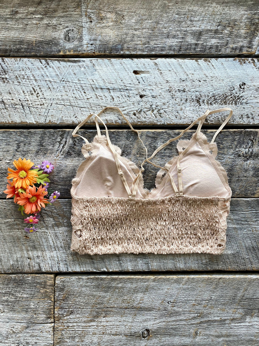 Chloe Crochet Lace Bralette - Beige