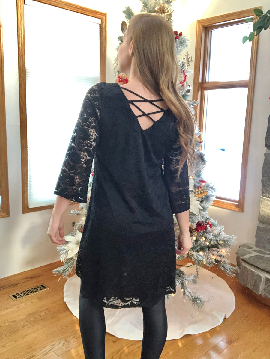 Papillon PD-13516 Lace Dress - Black