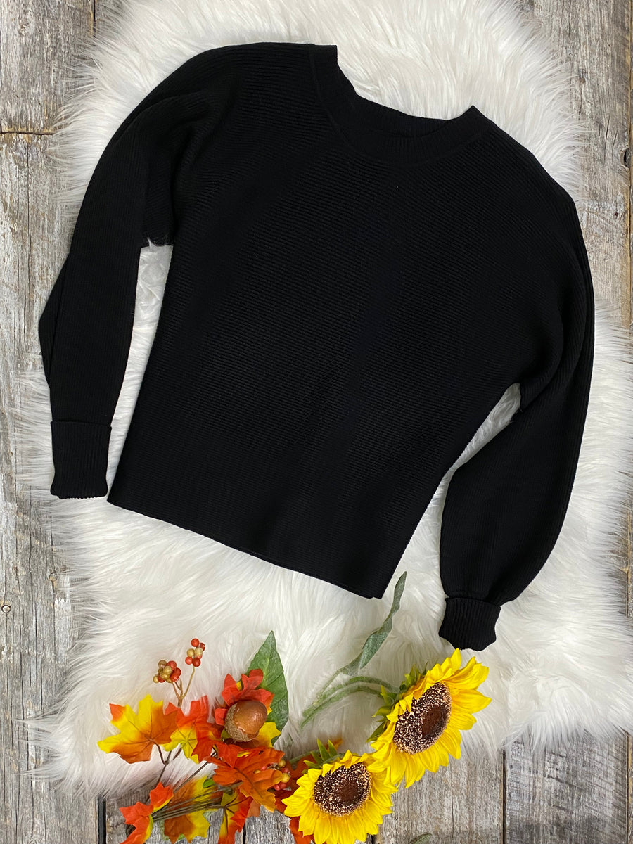 Nora Ribbed Sweater - Black