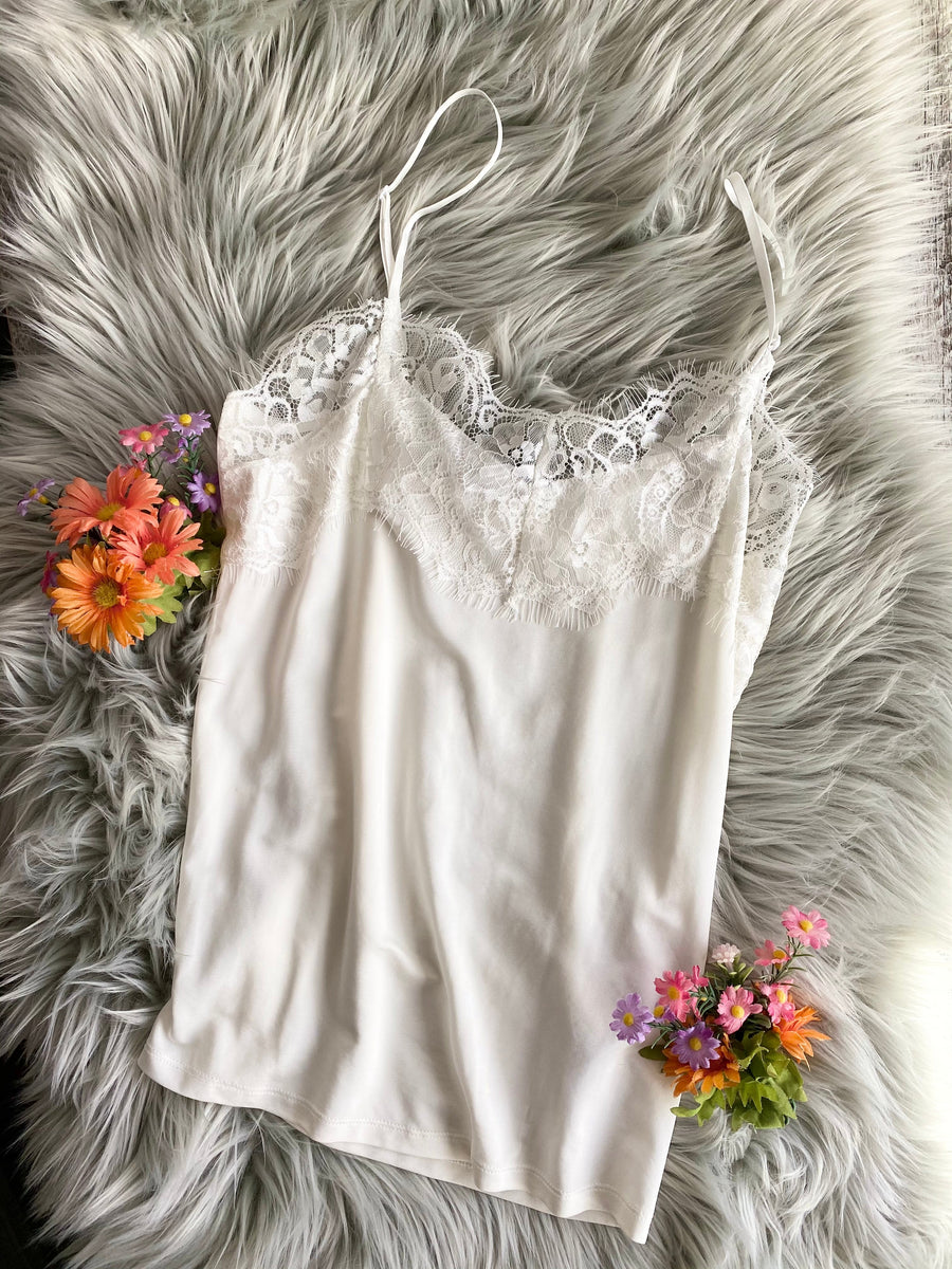 Clara Lace Cami - White