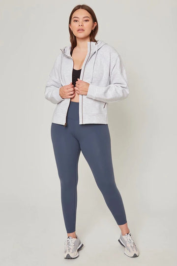 Kimmie Ease Relaxed Zip-Up Hoodie - Heather Marble
