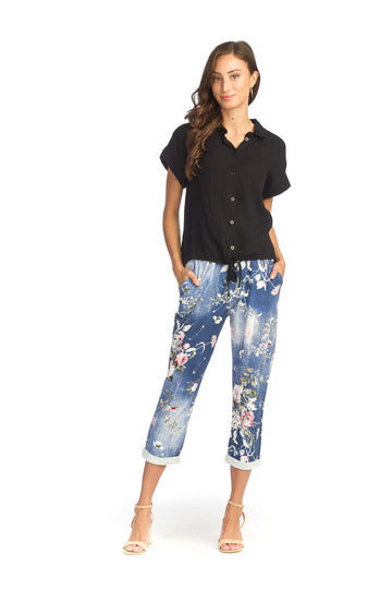 Papillon PT-14108 Cotton Gauze Top - Black