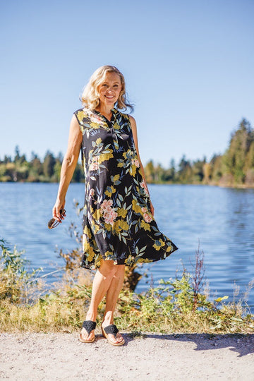 Papillon PD-14595 Floral Henley Dress