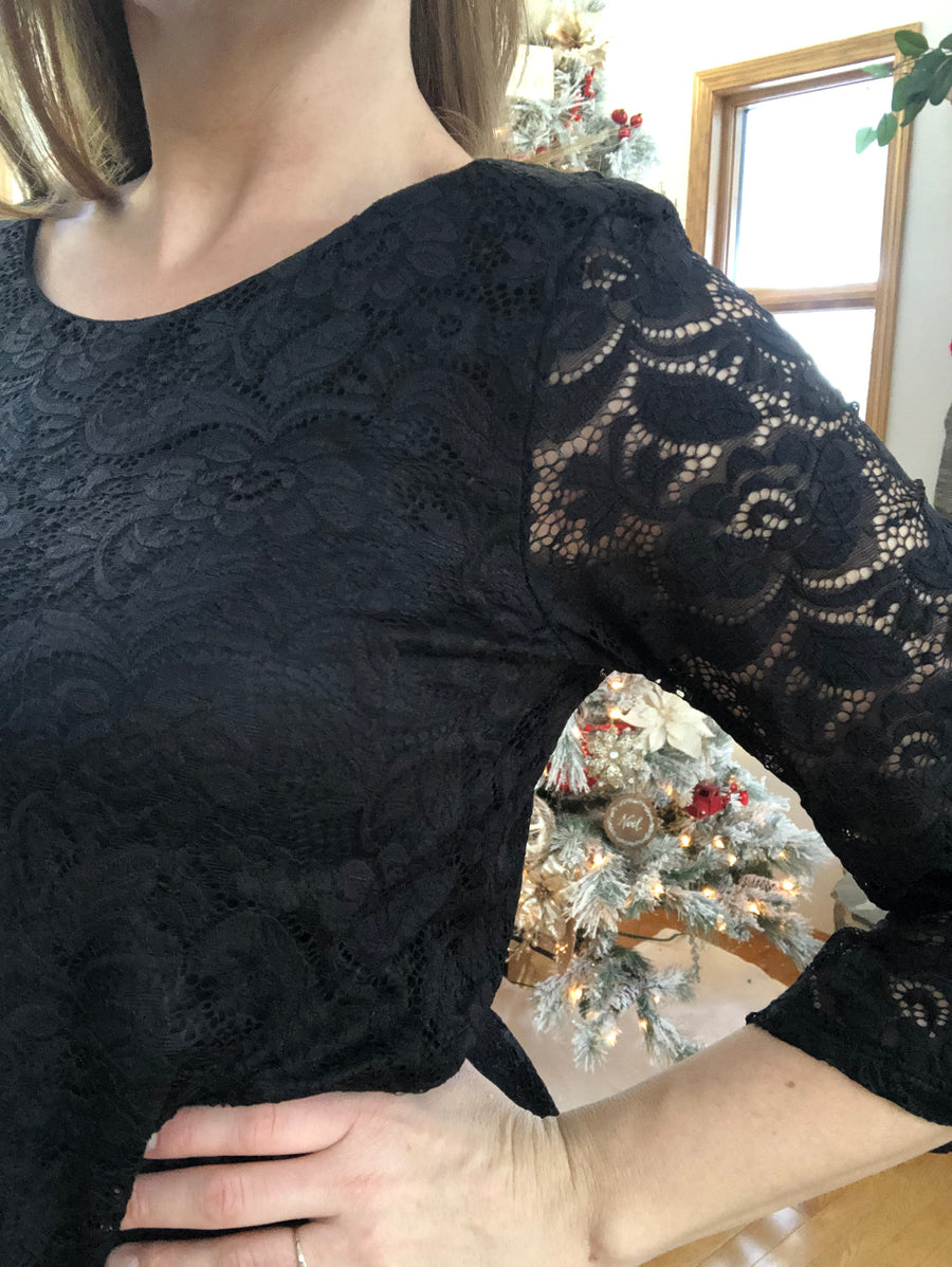 Papillon PD-13516 Lace Dress - Black