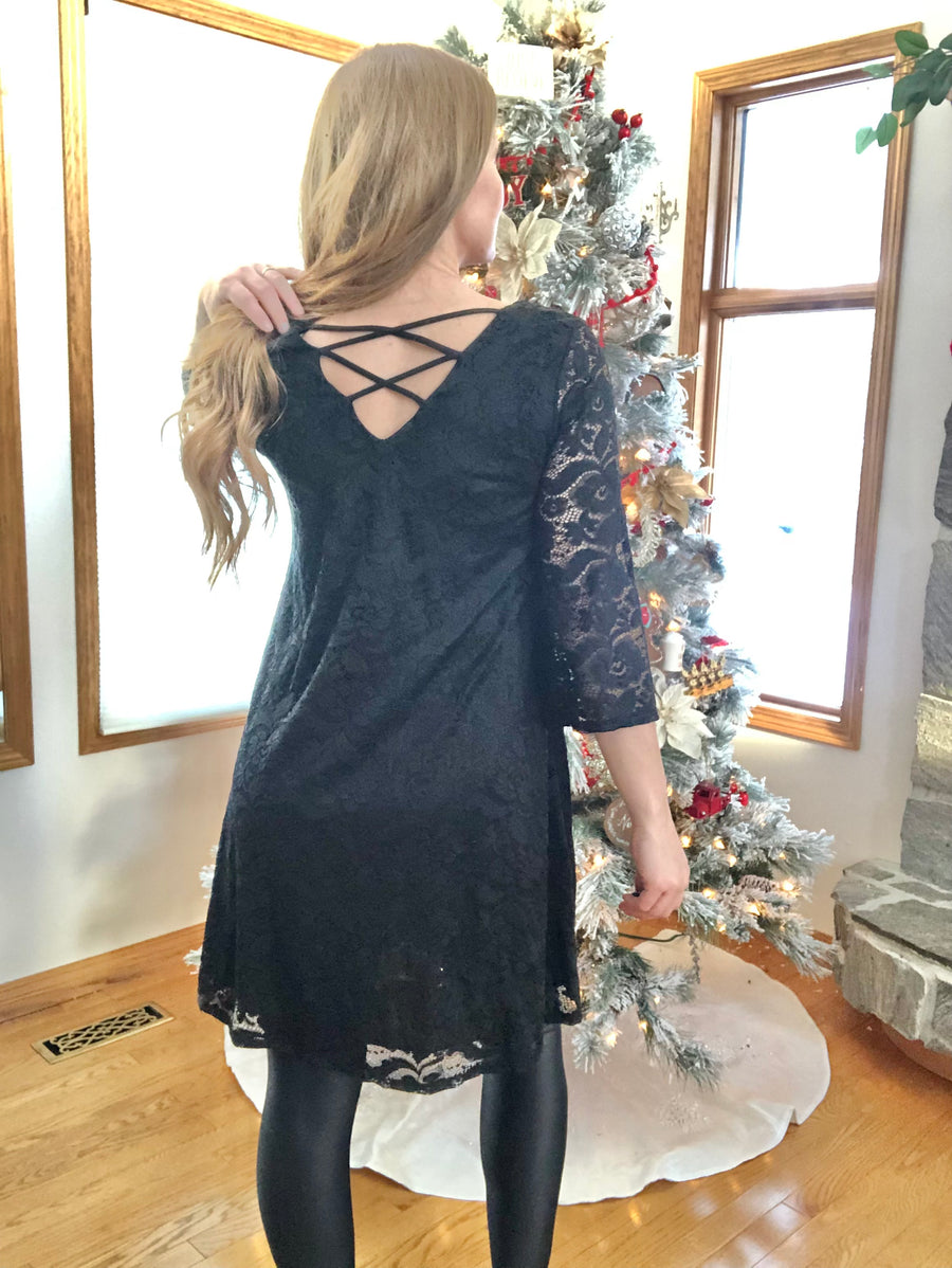 Papillon PD-13516 Lace Dress - Black