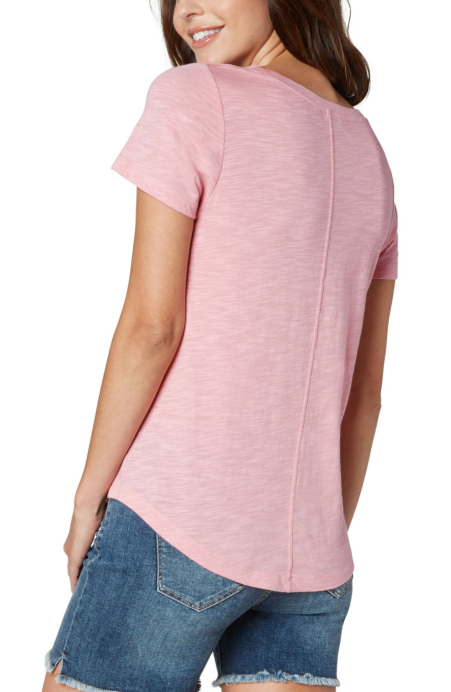 Liverpool Scoop Neck Short Sleeve Tee - Blush