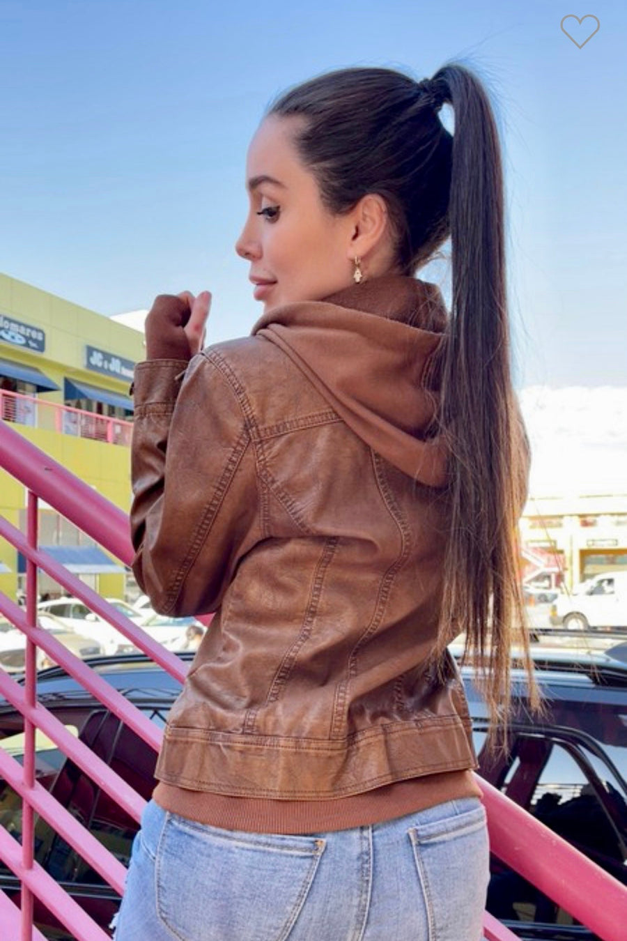 Sasha Vegan Leather Jacket - Camel