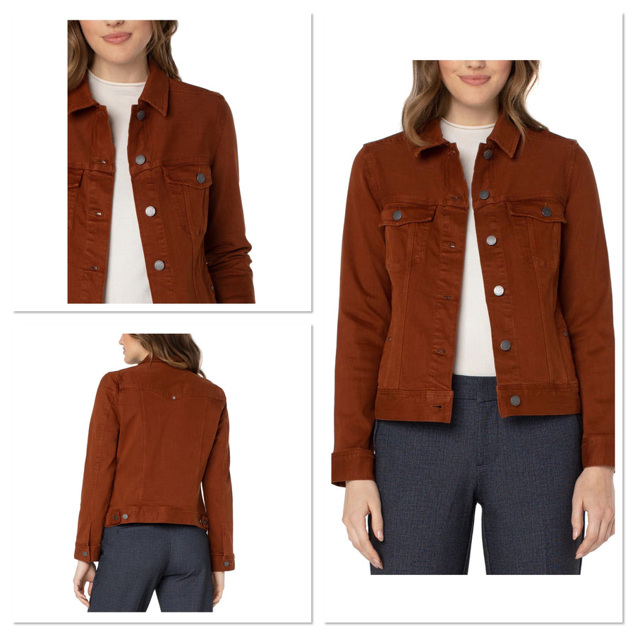 Liverpool Gina Classic Jean Jacket - Cognac