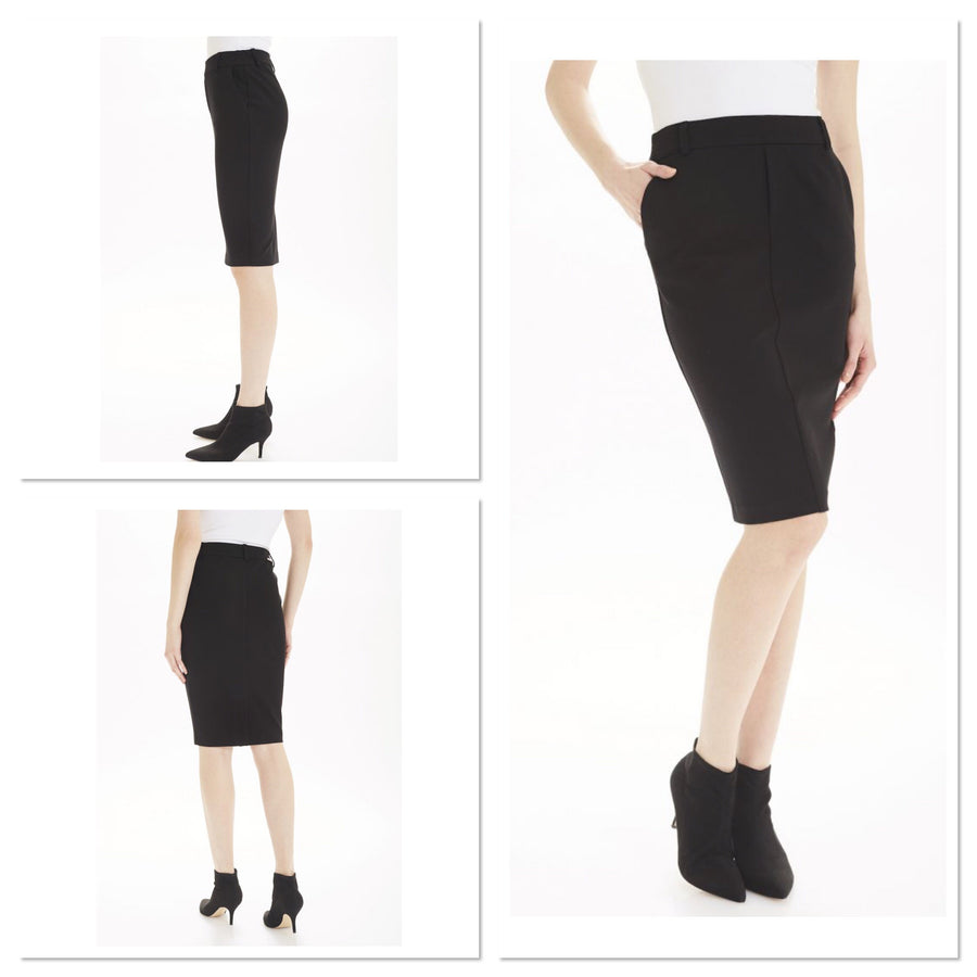 ILTM 27003 Cynthia Faux Trouser Skirt - Black